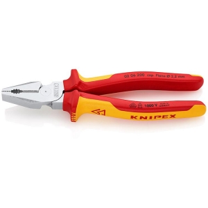 Knipex 02 06 200 Combination Pliers high-leverage chrome-plated 200mm